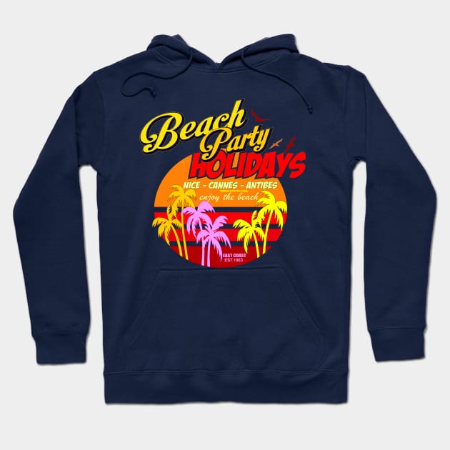 Beach Party French Riviera Hoodie by comancha